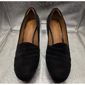 Clarks Artisan Delsie Joy Size 10 Black Suede Pumps Heels ✨NICE✨